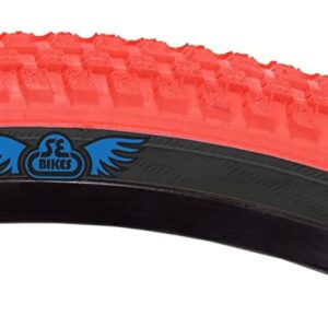 SE Bikes Cub 20 x 2.0 BMX OEM Replacement All Terrain Dirt Street Wire Bead Two Bike Tire Pair (Red Black)